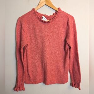 Sundance Aileen Coral Ruffle Hem Wool Cashmere Size S